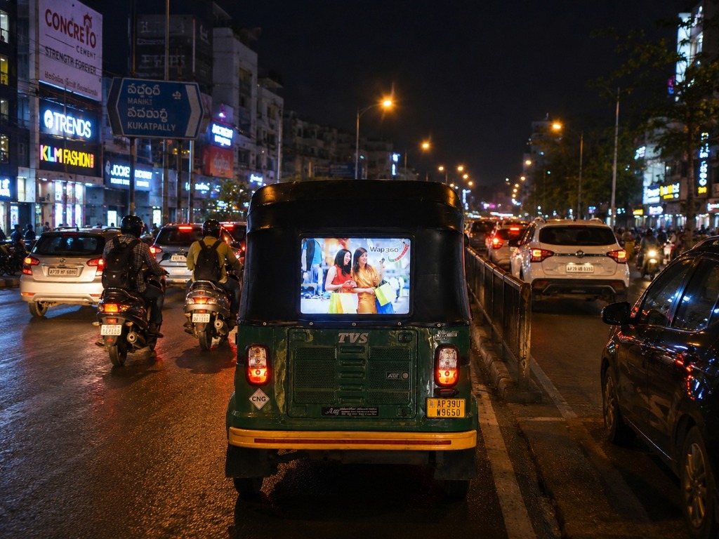 LED Auto Rickshaw Advertising Mockup