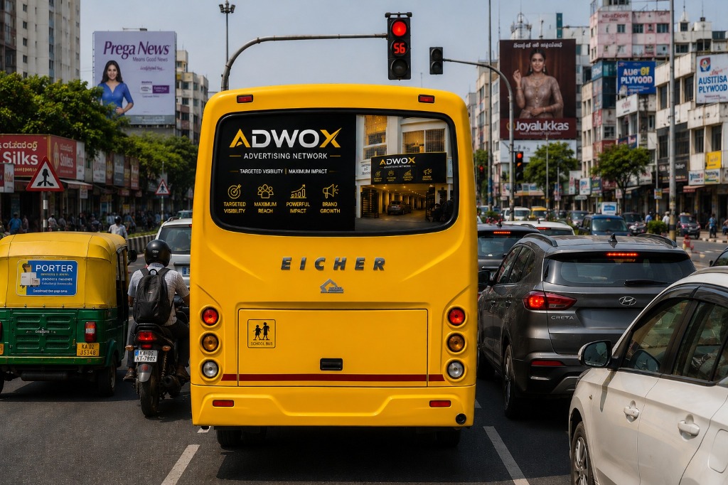 School Bus LED Advertising Mockup